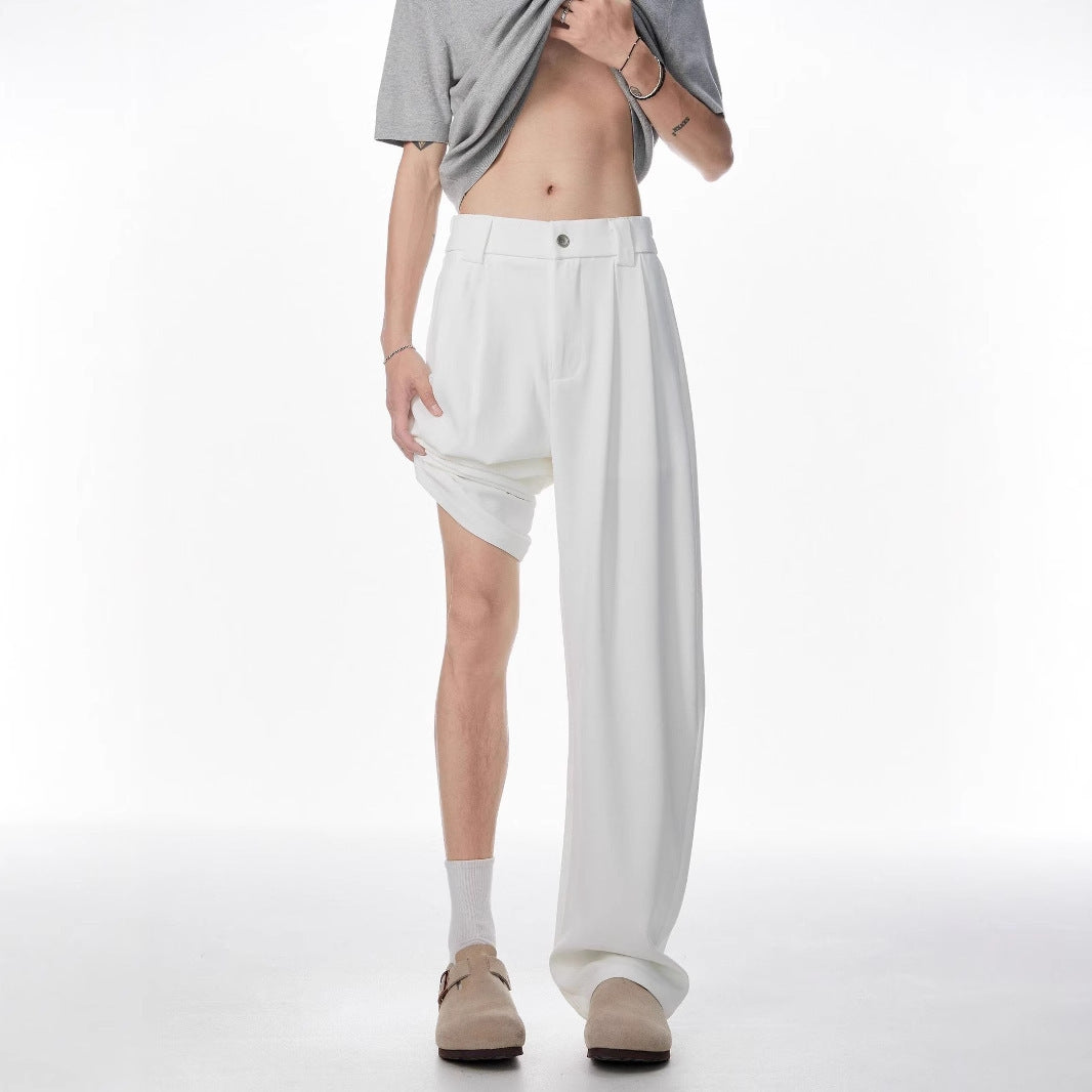 Fashion Personality Drape Ice Silk Leggings Men