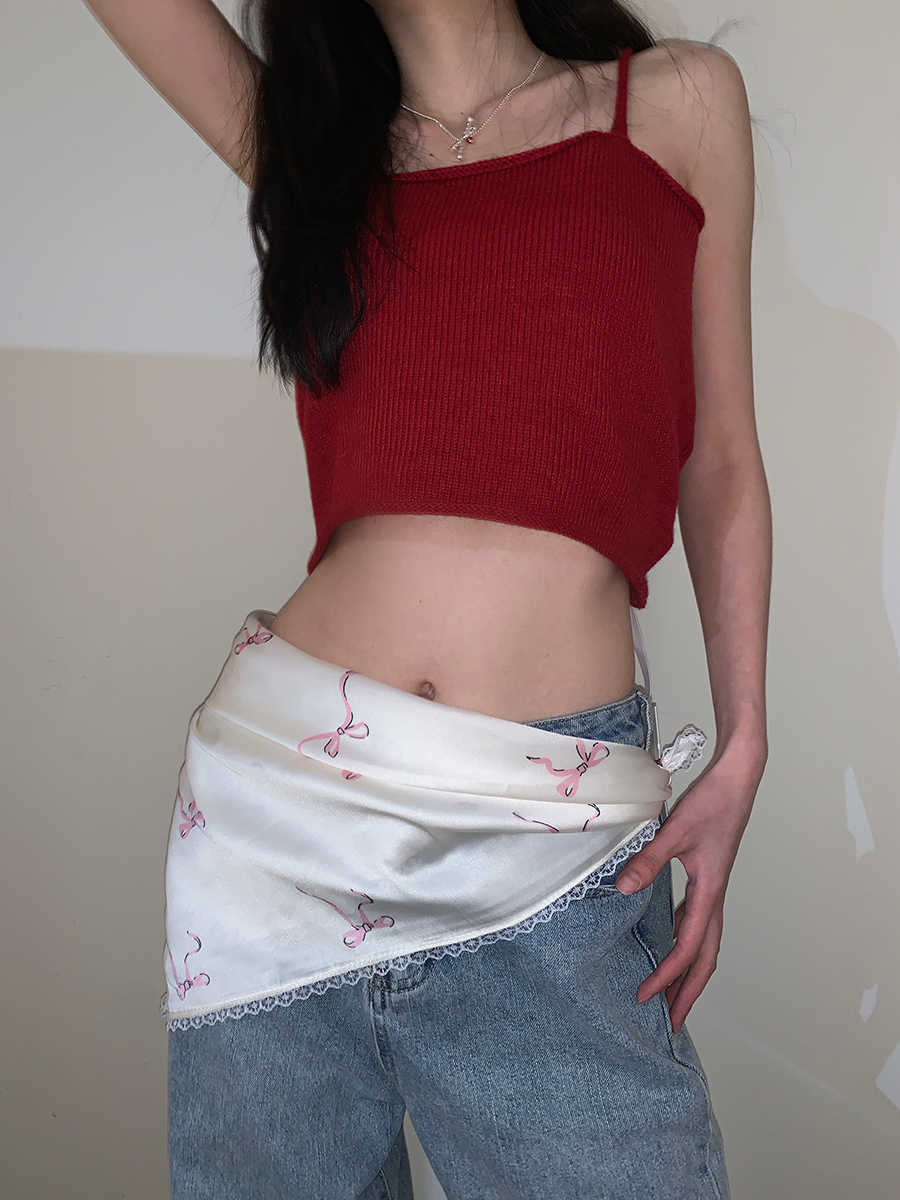 Bow Small Square Towel Women's Thin High-grade Silk Scarf