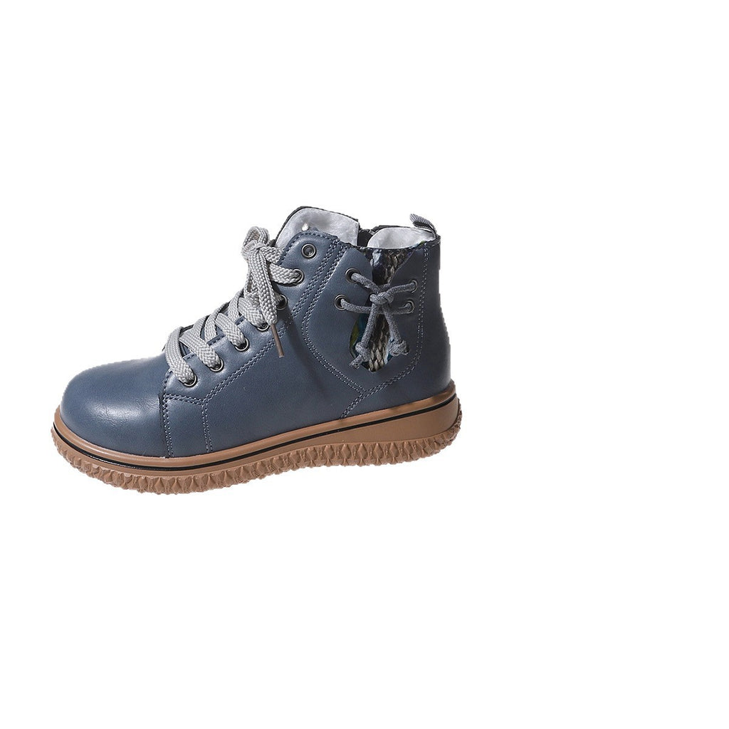 Women's Flat Heel Martin Boots Lace-up Zip Cotton-padded