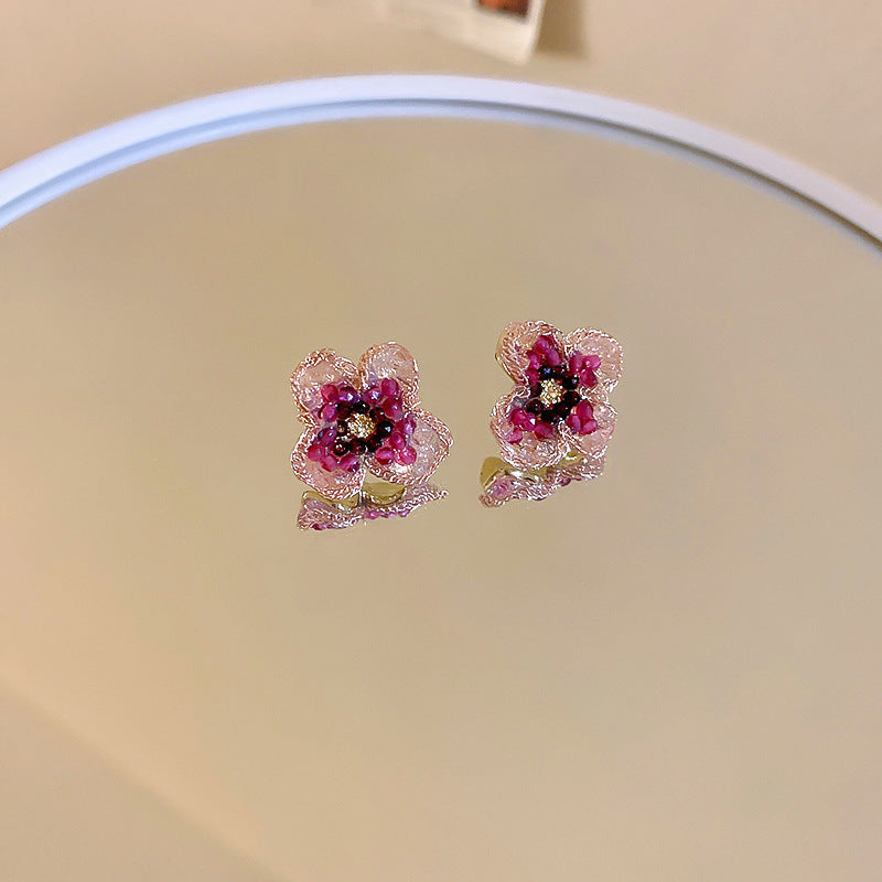Retro Diamonds Crystal Flower Earrings