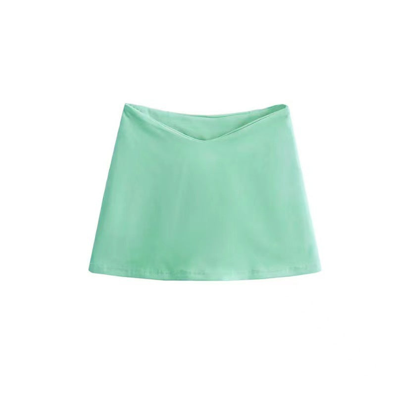 Sweet Hot Girl Design Low V Waist Slim Slimming Mini Skirt