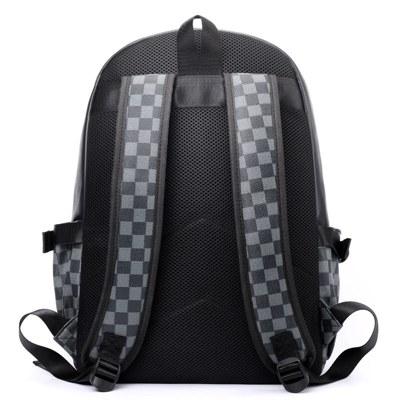Business Trends Checked Backpack All-matching Casual
