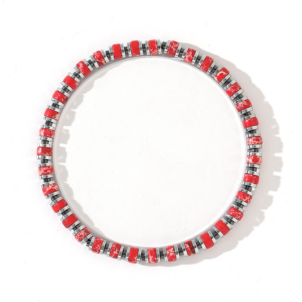 Natural Semi-precious Stone Beads String Men's Bracelet