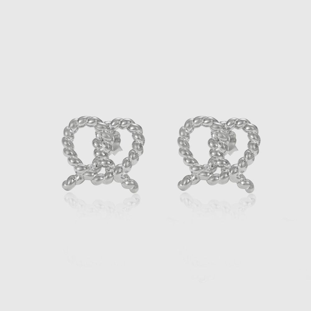 S925 Sterling Silver Stud Earrings Love Twist Cross-knotted Women