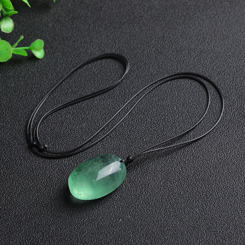 Natural Crystal Stone Green Fluorite Necklace