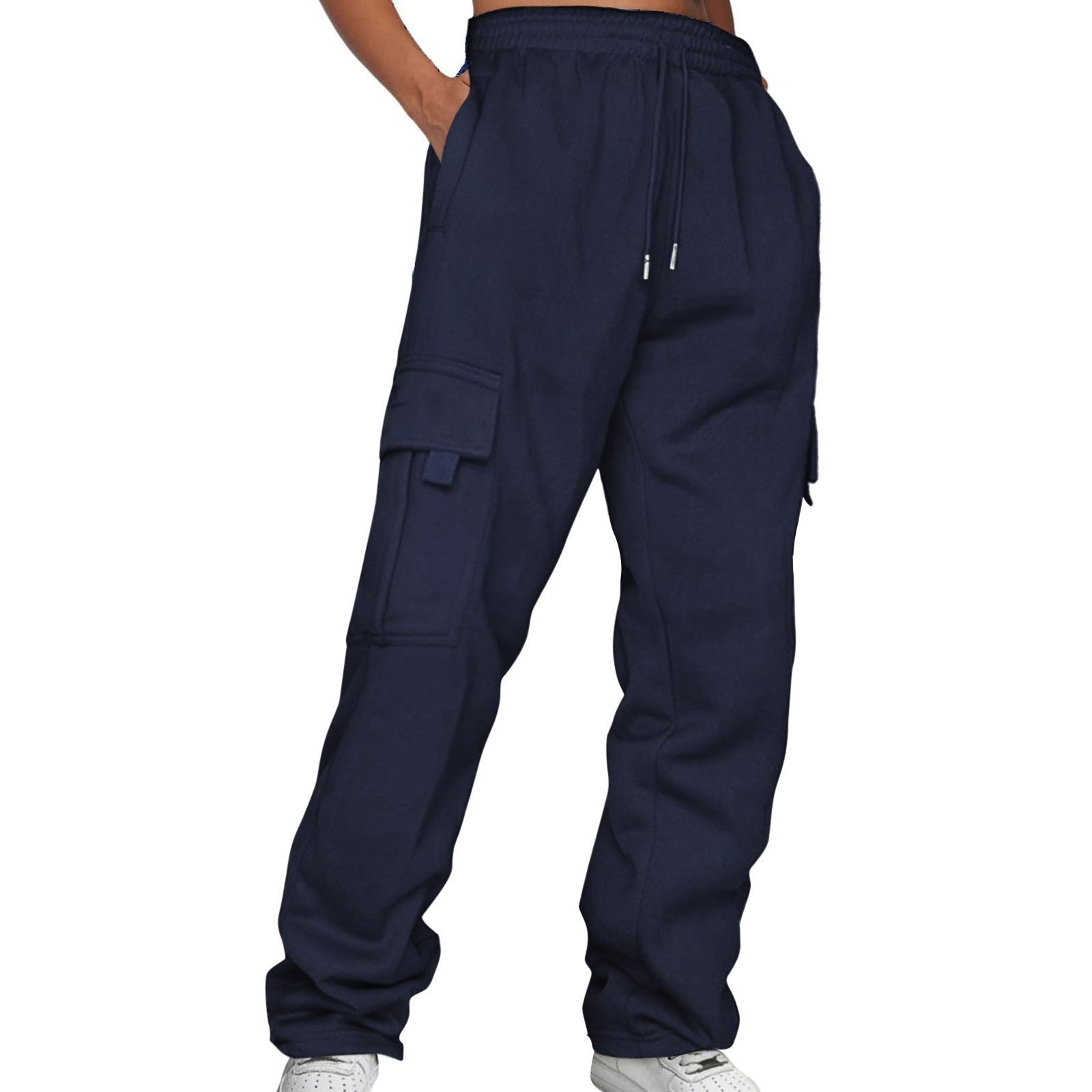 Men's Loose Sweatpants Overalls With Multi-pocket Tether