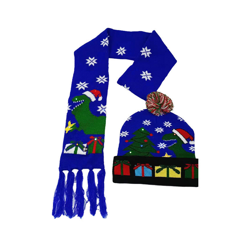 Holiday Party Christmas LED Luminous Knitted Jacquard Knitted Hat