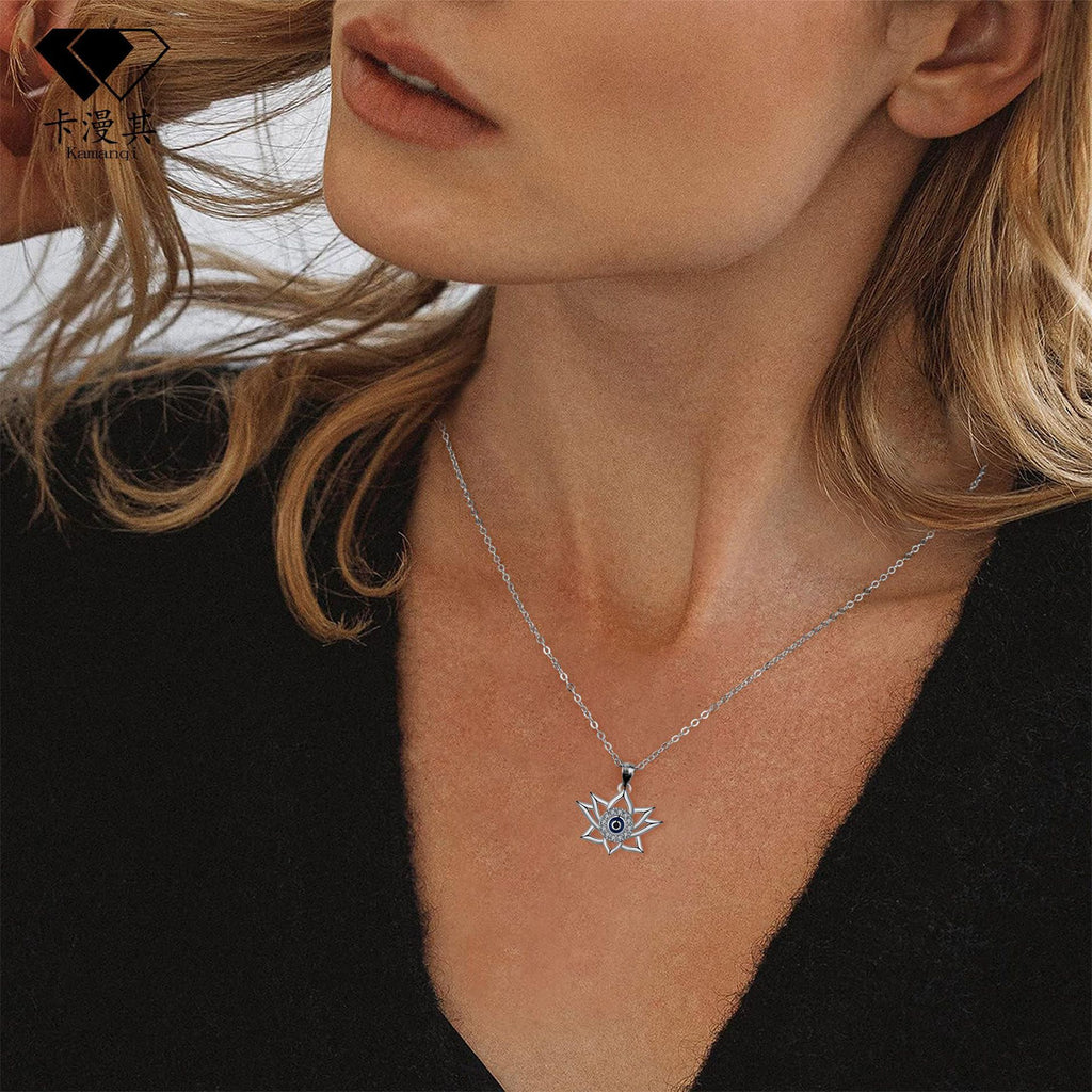Vintage Lotus Bottom Devil's Eye Necklace