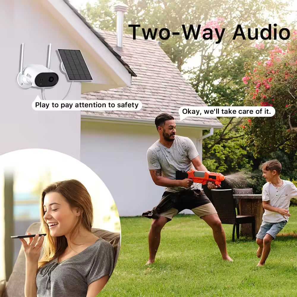 3MP Wireless WiFi Security Camera With Solar Panel