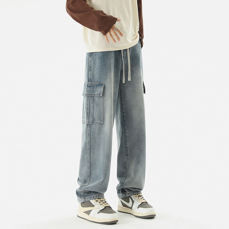 Fashion Men's Loose Straight Wide-leg Pants