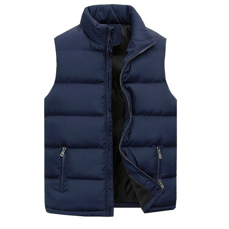 Men's Cotton Padded Clothing Vest Casual Warm Cotton-padded Coat Cotton Vest Sleeveless Vest