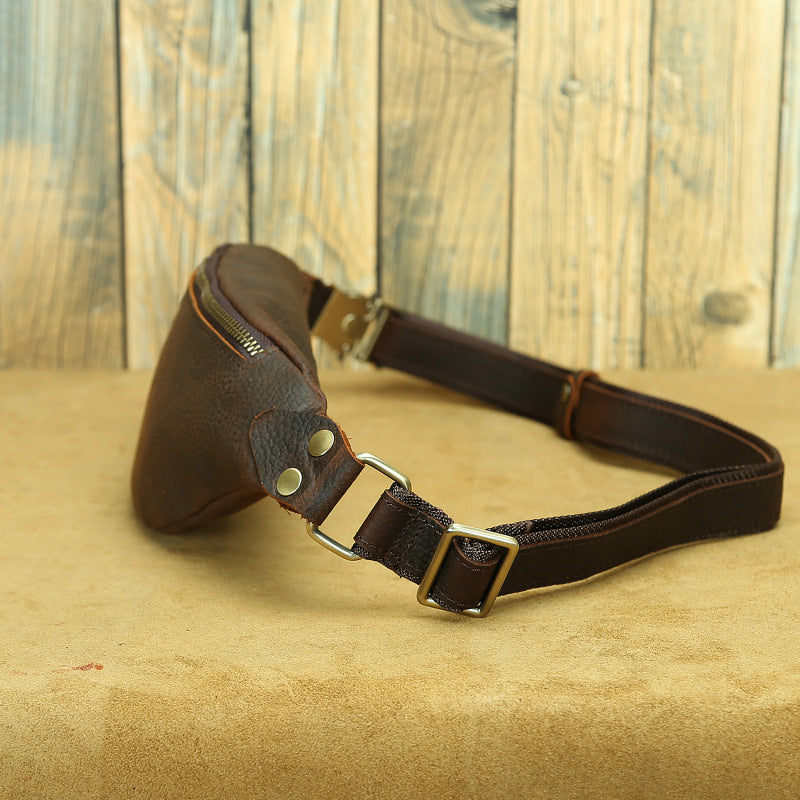 Men's Bag Retro Crazy Horse Leather Chest Bag First Layer Crossbody