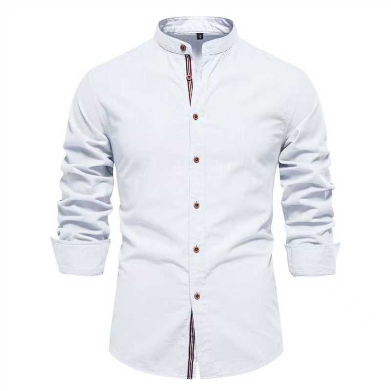 Men's Solid Color Long Sleeve Shirt