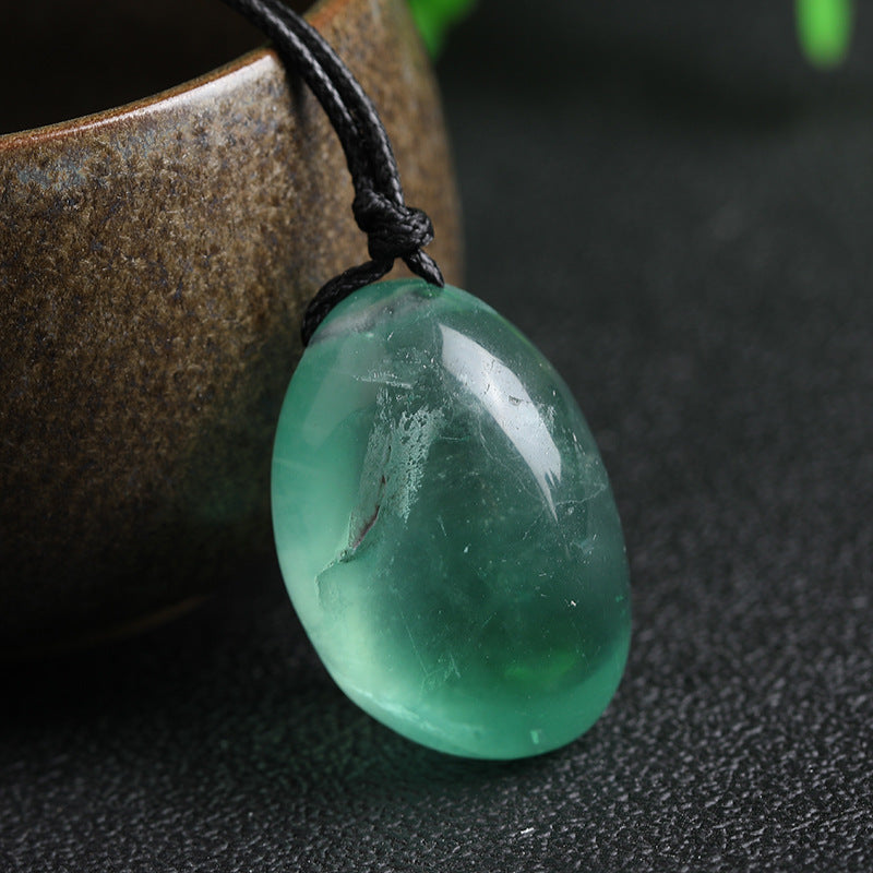 Natural Crystal Stone Green Fluorite Necklace