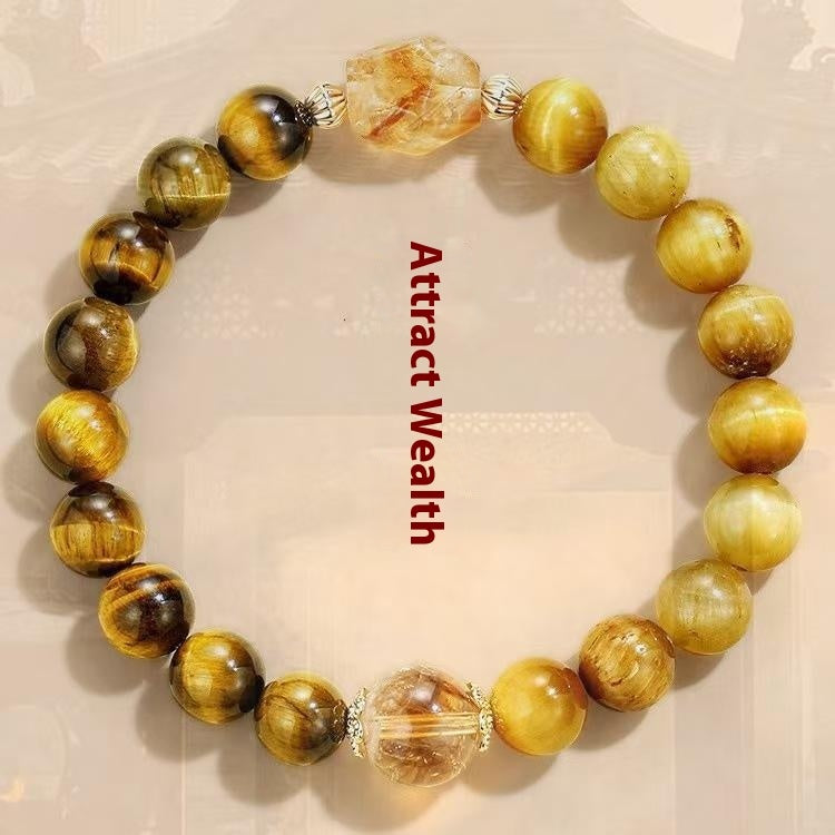 Tigereye Lucky Citrine Gold-absorbing Lucky Bracelet
