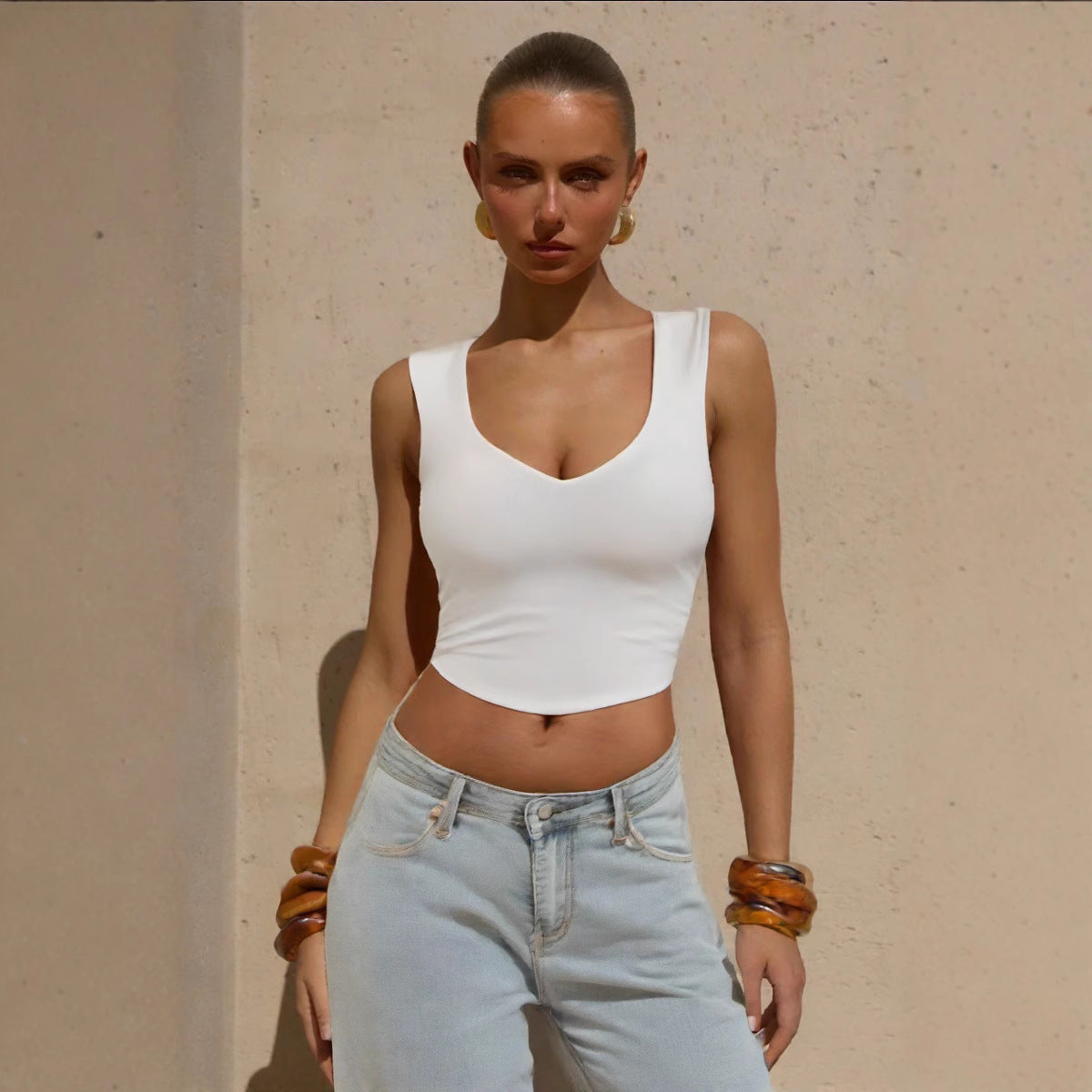 Women's Fashion Solid Color Versatile Top