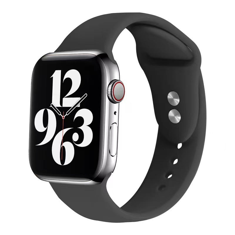 Smart Watch Strap Solid Color Silicone Double Nail