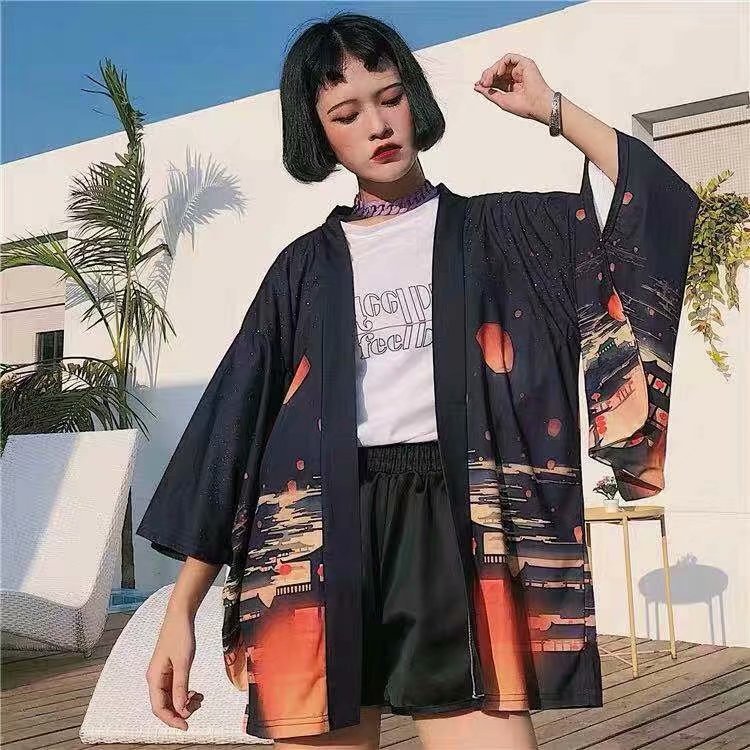 Women's Korean-style Chinese-style Tang Suit Trendy Three-quarter-length Robe