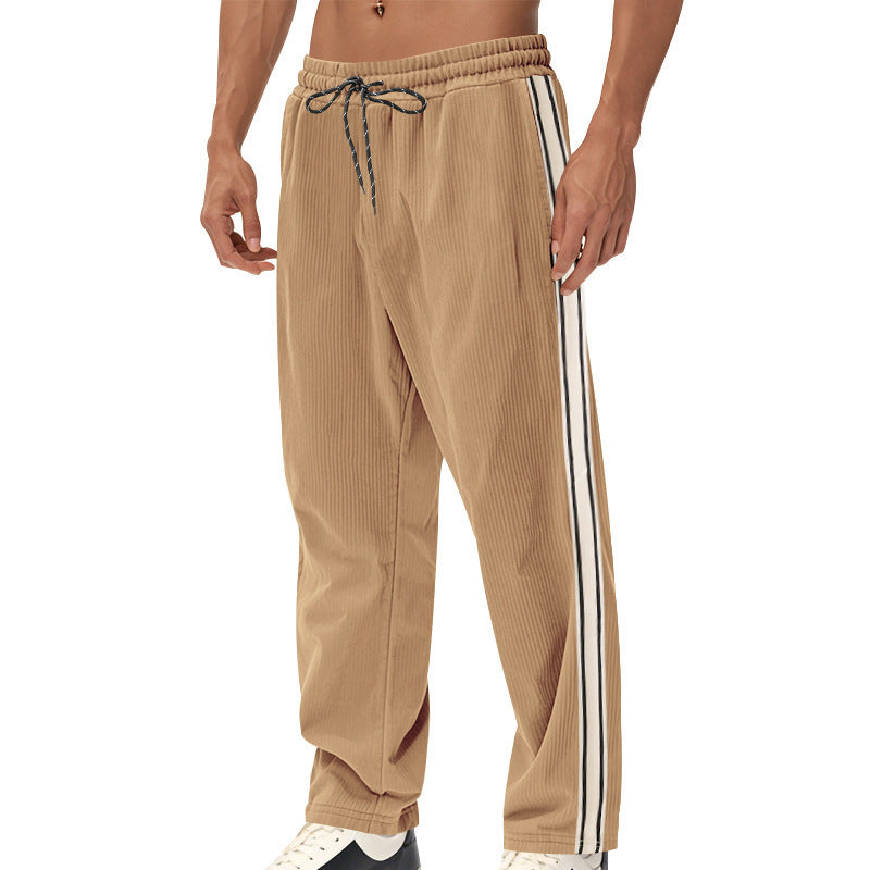 Men's Simplicity Side Stripe Leisure Loose Track Pants