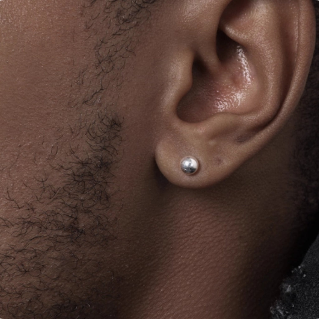 S925 Sterling Silver Bean Ball Simple Earrings