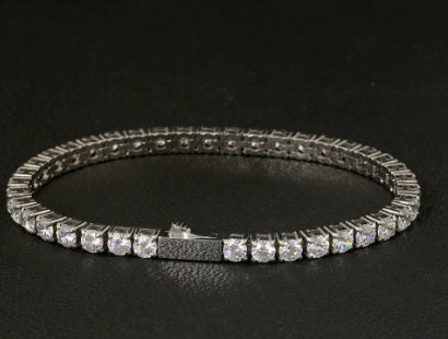 Full Rhinestone Zircon Tennis Chain Bracelet Color Retention