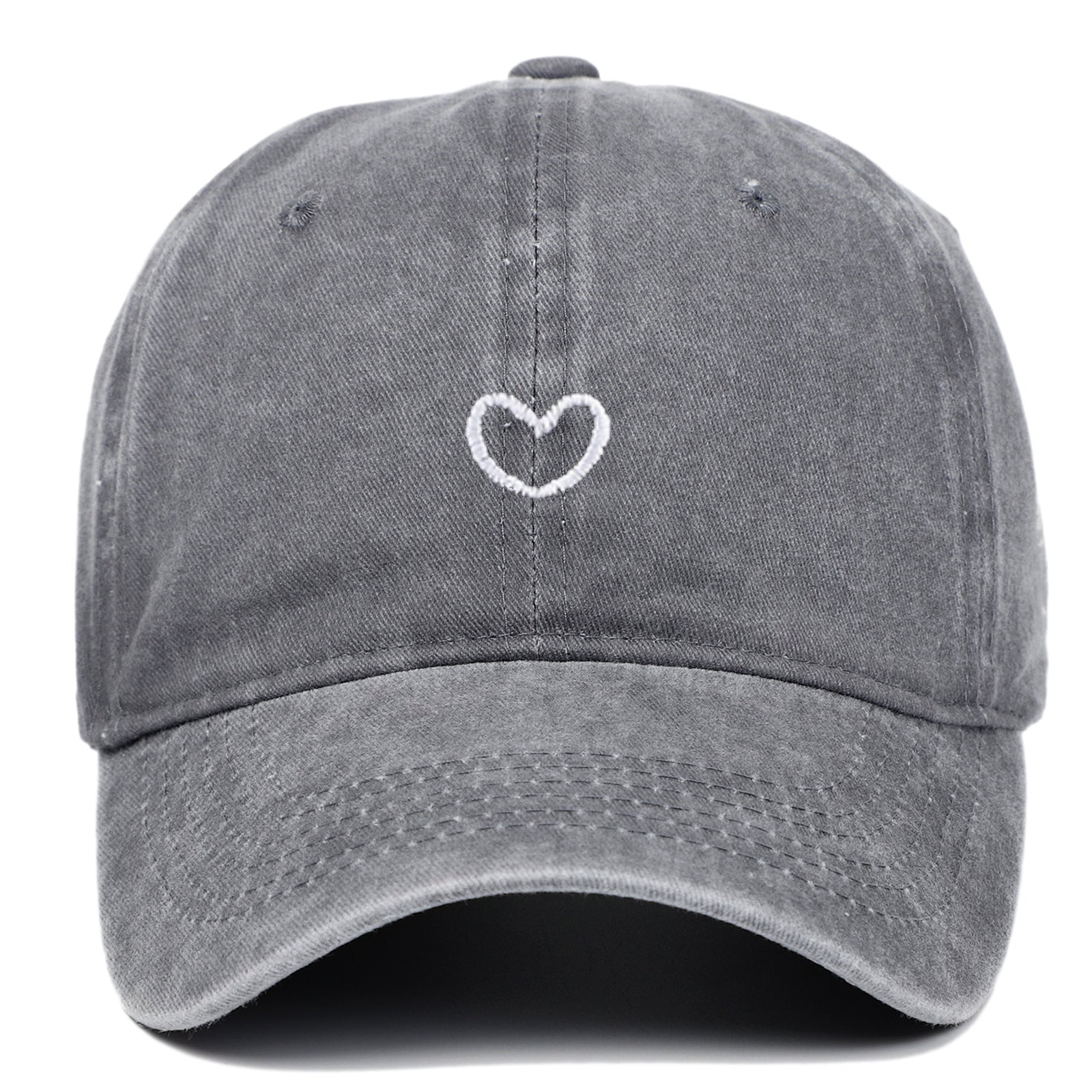 Artistic Retro Small Love Embroidered Soft Top Fashion Peaked Cap