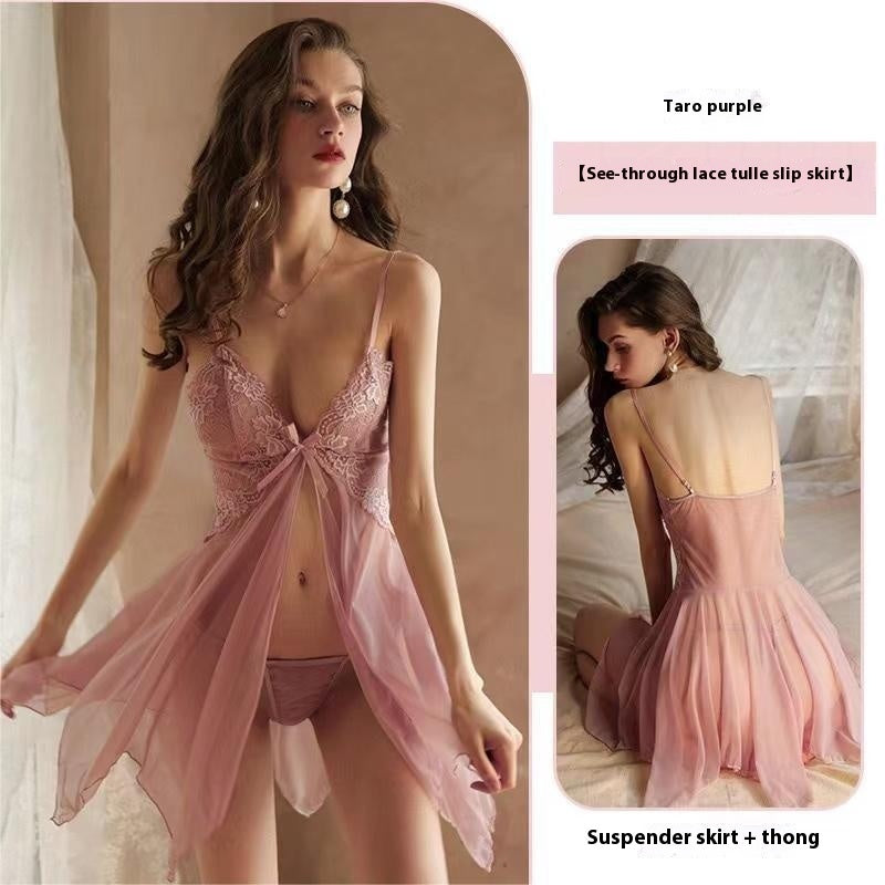 Women's Sleepwear Lace Transparent Suspender