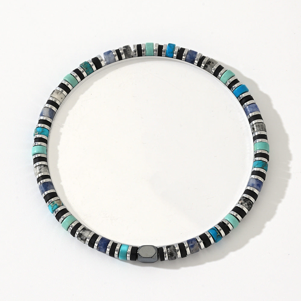 Natural Semi-precious Stone Beads String Men's Bracelet