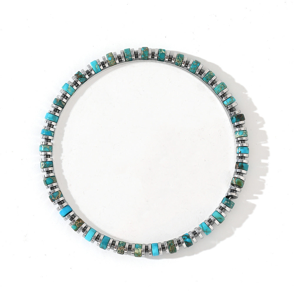 Natural Semi-precious Stone Beads String Men's Bracelet