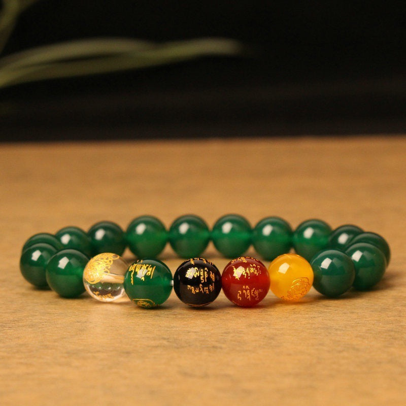 Agate Five Gods Of Wealth Bracelet Crystal Agate Bead Bracelet
