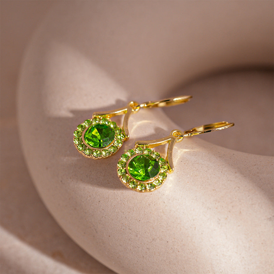 Retro Minority Diamond Round Geometric Ear Clip Earrings Fashion