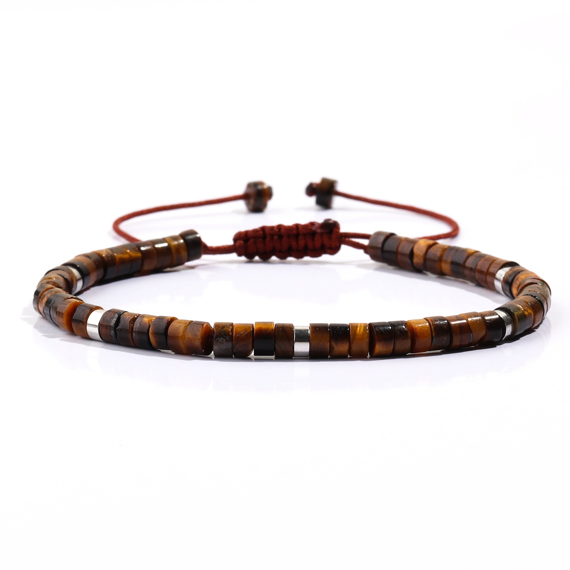 Natural Stone Flat Beads Bracelet Single Circle Malachite