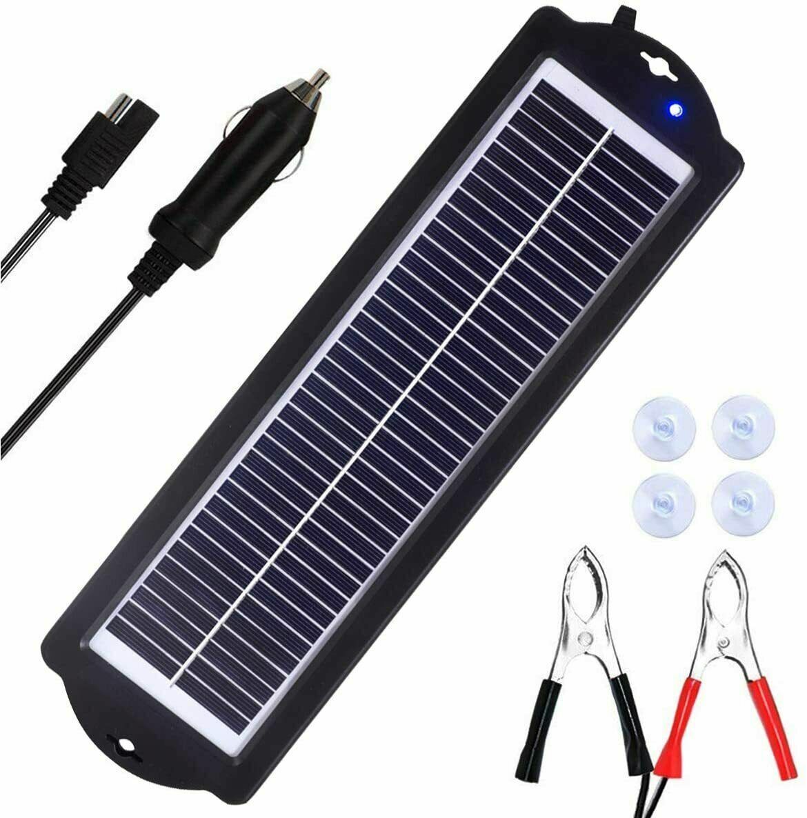 12V 3W Watt Solar Panel Kit Home Trickle Charger Battery Maintainer Caravan Boat