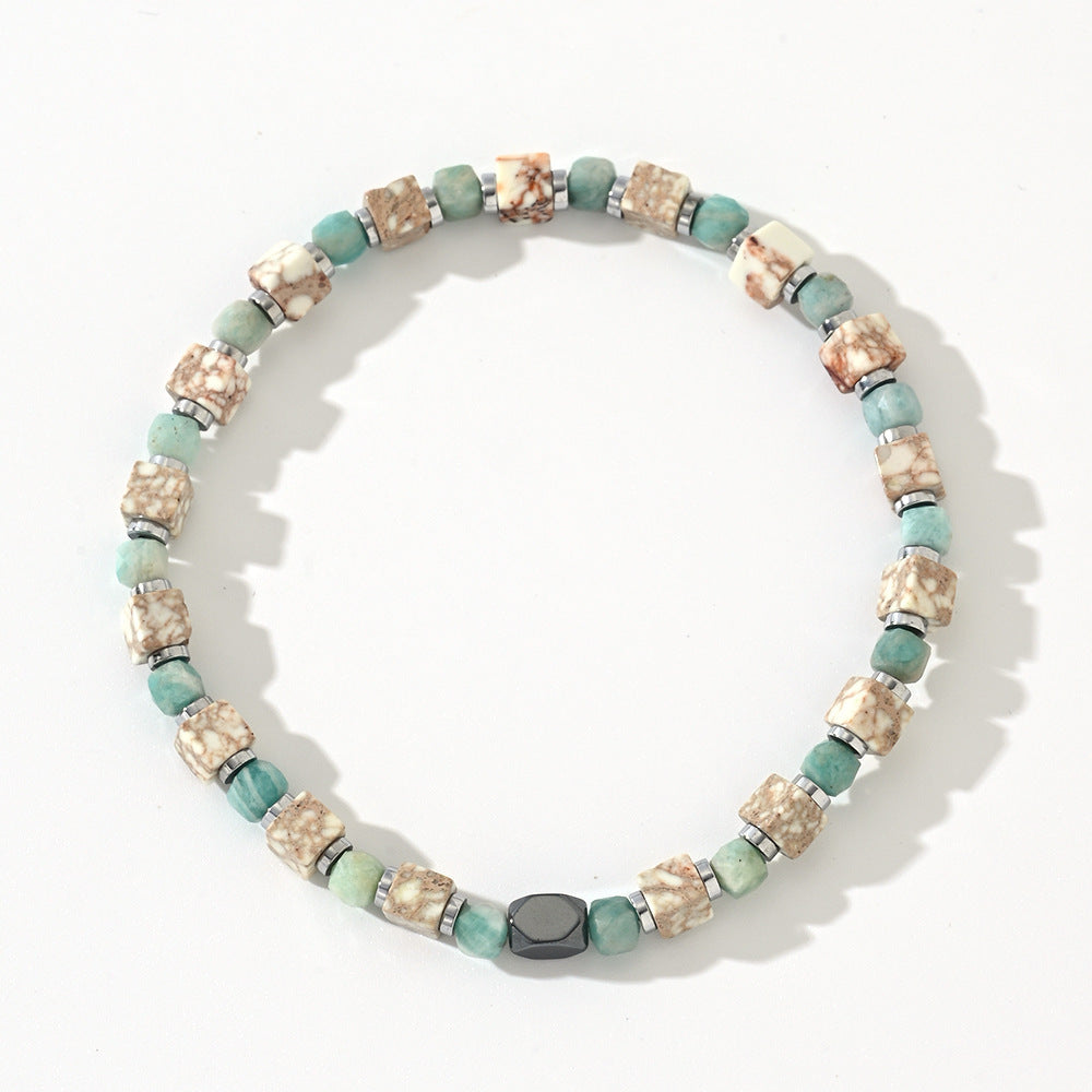 Natural Semi-precious Stone Beads String Men's Bracelet