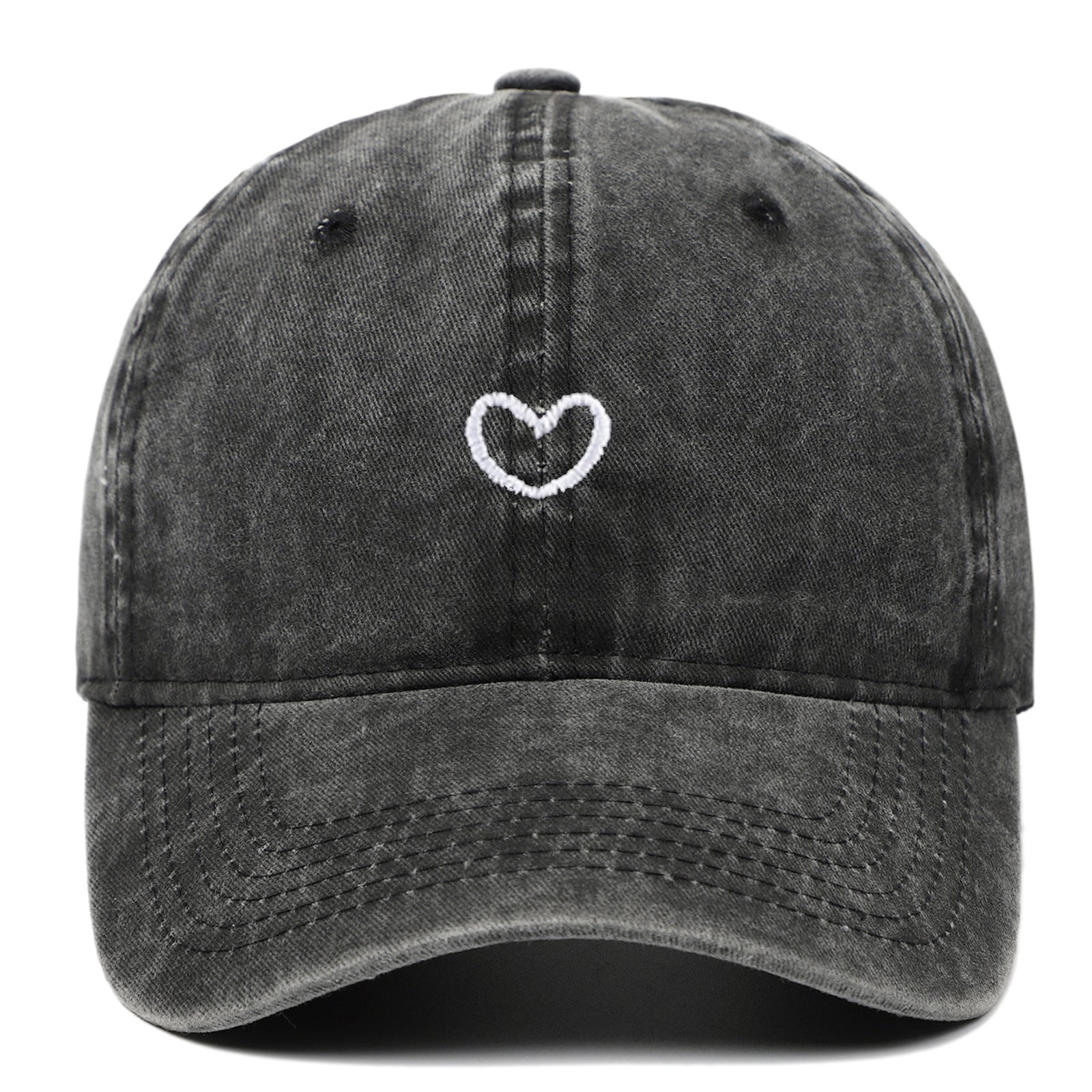 Artistic Retro Small Love Embroidered Soft Top Fashion Peaked Cap