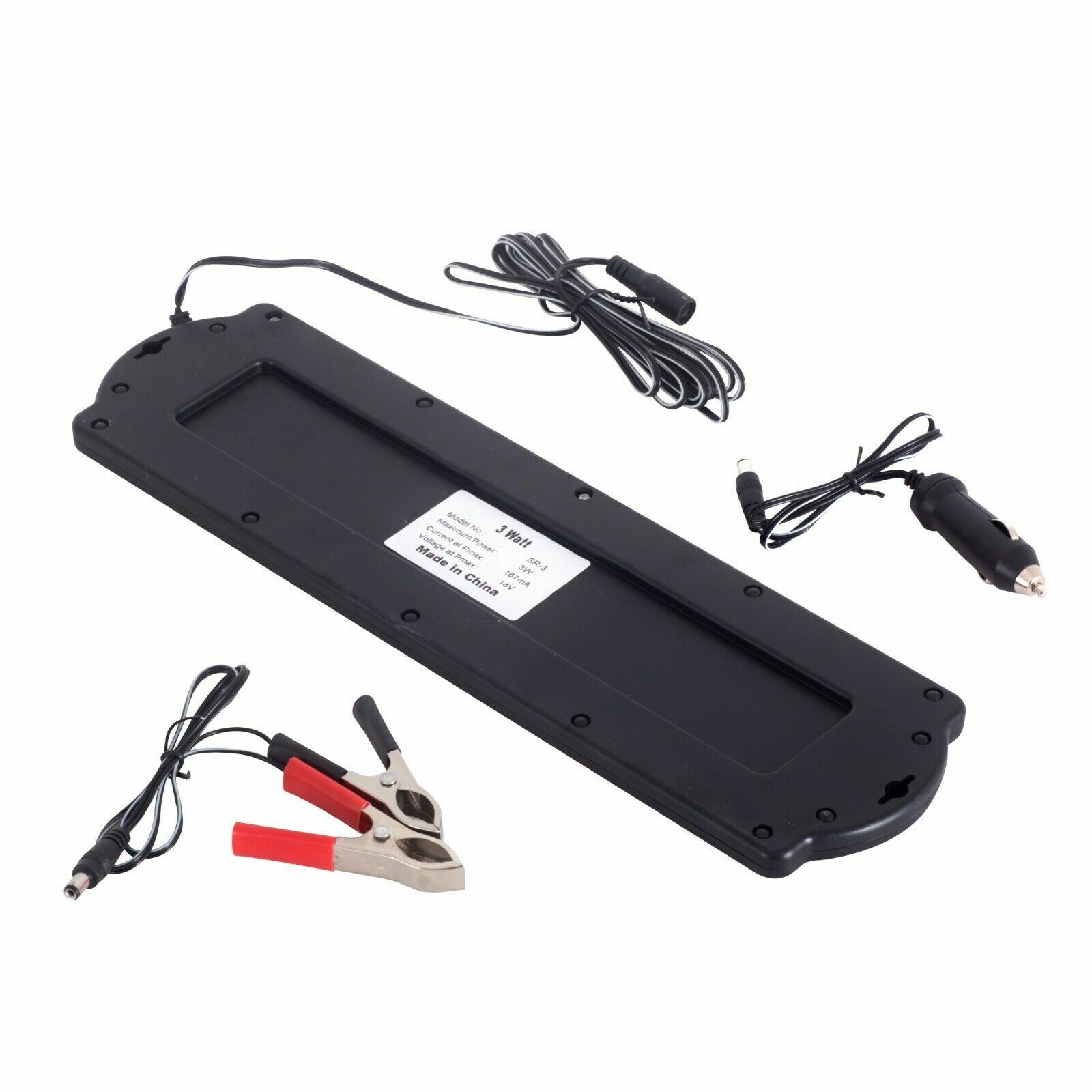12V 3W Watt Solar Panel Kit Home Trickle Charger Battery Maintainer Caravan Boat