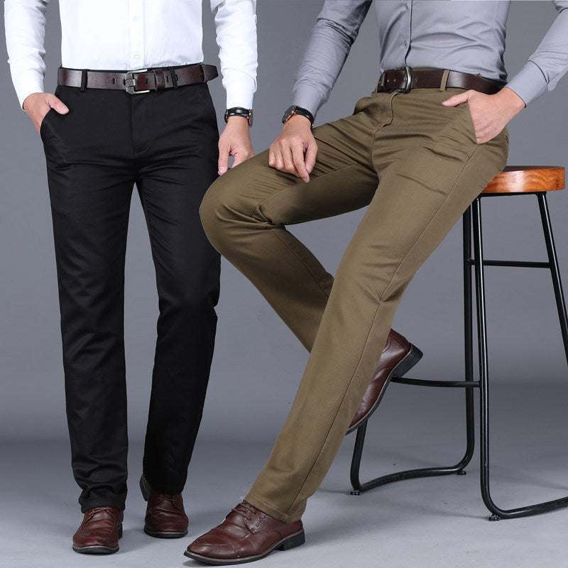 Spring and autumn trousers men's casual business loose straight