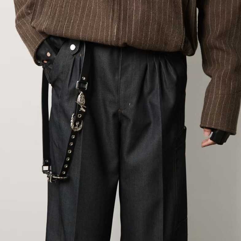 Double-headed Western Lily Retro Commuter Cowhide Belt