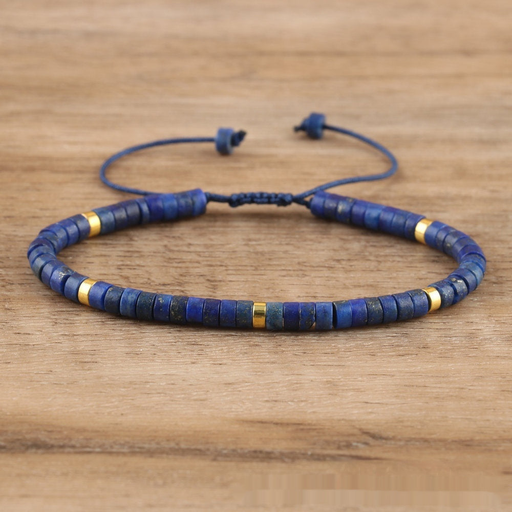 Hot-selling Lapis Spacer Beads Woven Bracelet