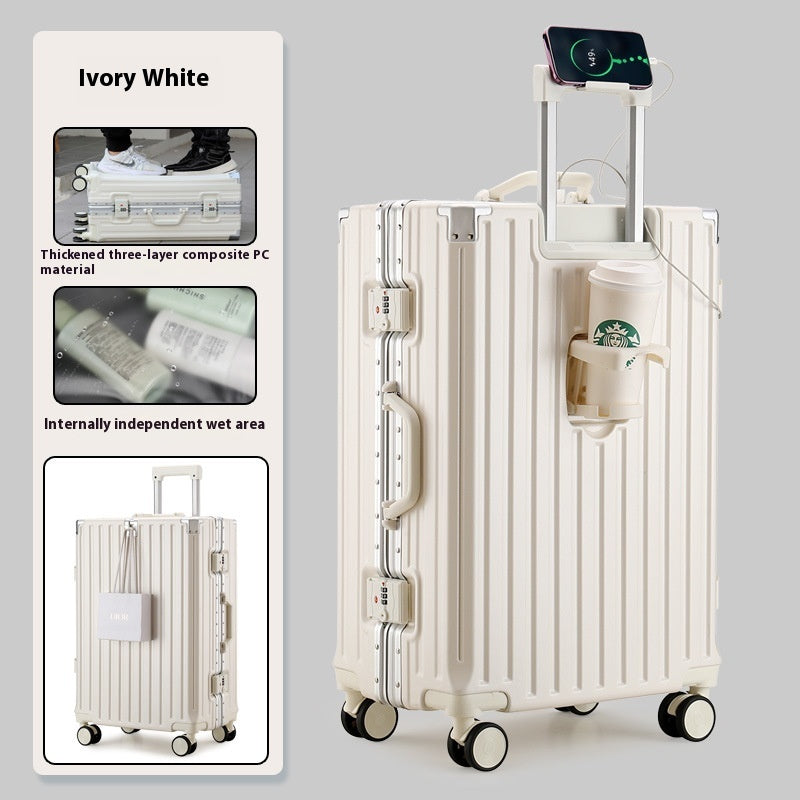 Large Capacity Travel Aluminum Frame Password Luggage
