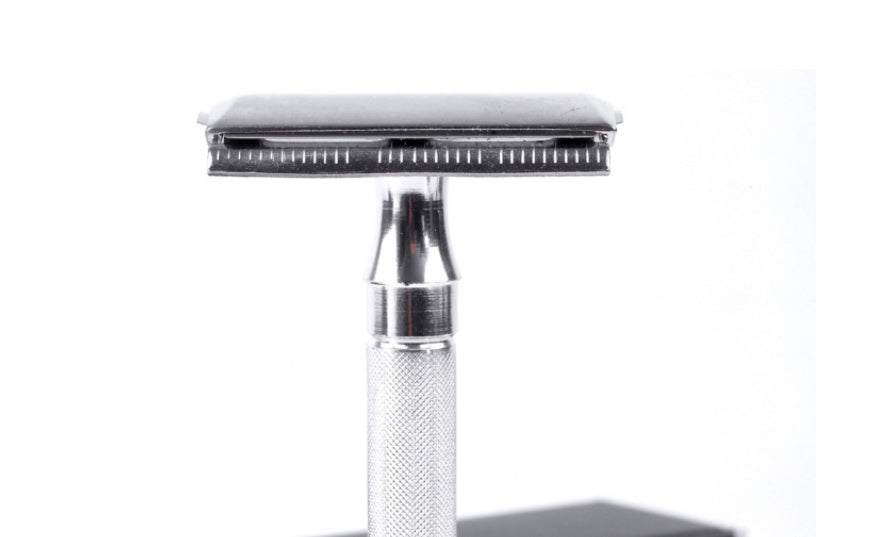Vintage Manual Safety Metal Shaver with Brush