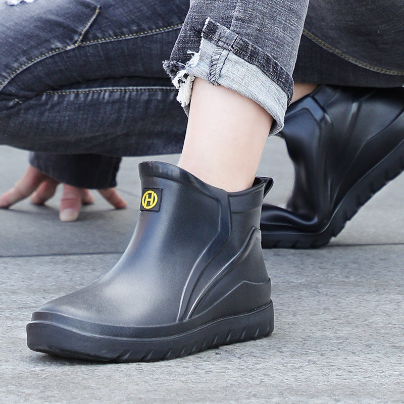 Men's Fashion Personalized Rain Boots Fleece-lined Warm