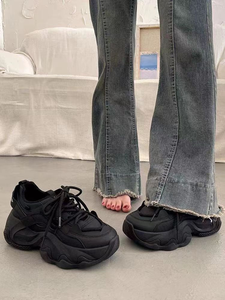 Women's Platform Fashion Lace Up Casual Sneakers
