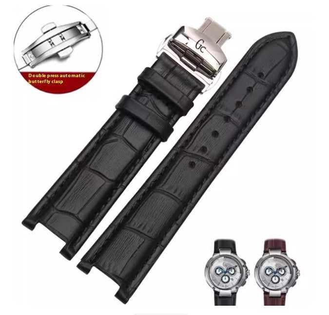 Simple Home Butterfly Clasp Cowhide Watch Strap