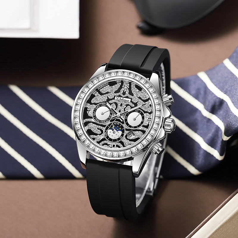 Multi-functional Sun Moon Star Calendar Waterproof Automatic Mechanical Watch Men