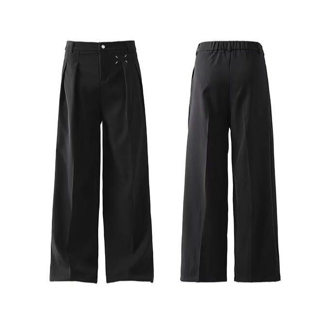 Black Men's Wide Leg Loose Leisure Professional Suit Pants