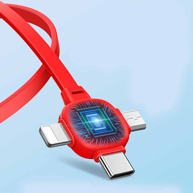 New Stretch One Drag Three Data Line Enterprise Small Gift Fast Charge Three In One Charging Line To Receive Stretch Data Line