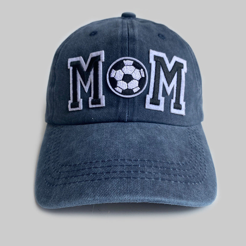 Retro Simple Football Mom Letter Embroidered Baseball Cap