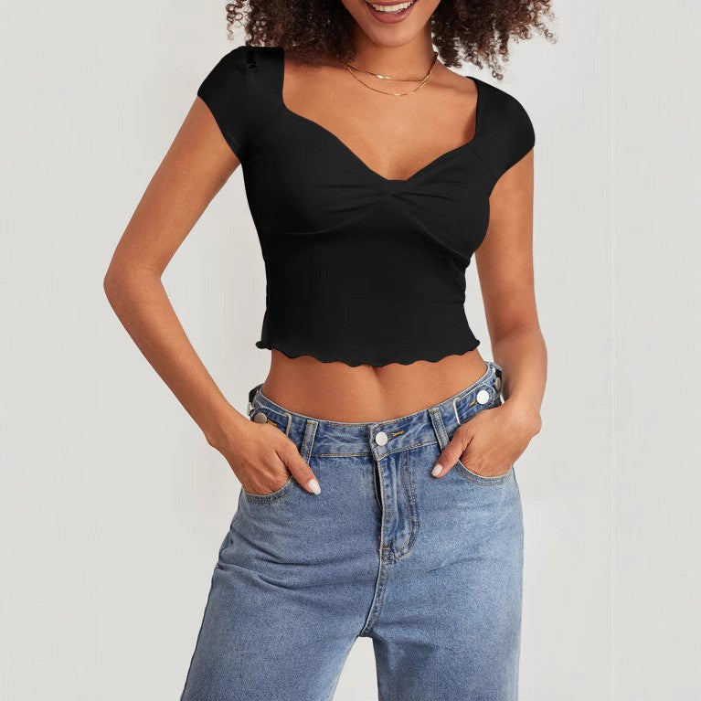 Women's Sexy V-Neck Short-Sleeve Casual Top