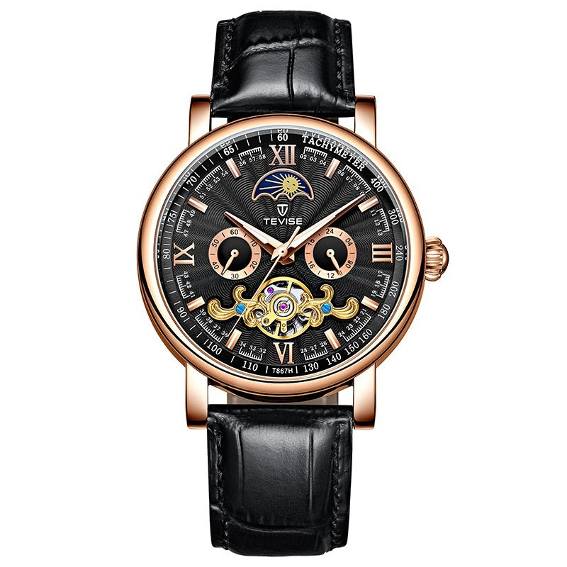 Calendar Large Dial Stylish Thin Mechanical Watch